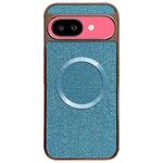 Custodia per telefono MagSafe con rivestimento galvanico in PC glitterato per Google Pixel 9a (blu)