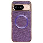 Custodia per telefono MagSafe con rivestimento galvanico in PC glitterato per Google Pixel 8 (viola)