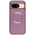 Custodia per telefono MagSafe con rivestimento galvanico in PC glitterato per Google Pixel 8 (rosa)