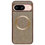 Custodia per telefono MagSafe con rivestimento galvanico in PC glitterato per Google Pixel 8 (oro)