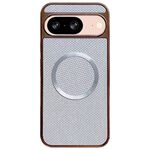 Custodia per telefono MagSafe con rivestimento galvanico in PC glitterato per Google Pixel 8 (bianca)