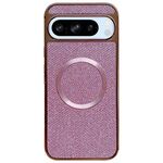 Custodia per telefono MagSafe con rivestimento galvanico in PC glitterato per Google Pixel 8 Pro (rosa)