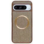 Custodia per telefono MagSafe con rivestimento galvanico in PC glitterato per Google Pixel 8 Pro (oro)