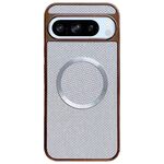 Custodia per telefono MagSafe con rivestimento galvanico in PC glitterato per Google Pixel 8 Pro (bianca)
