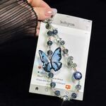 Catena per cellulare a forma di farfalla nepalese tridimensionale (blu)