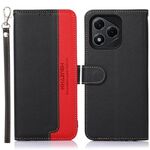 Custodia per telefono in pelle con texture Litchi KHAZNEH per Honor 400 Lite con protezione RFID (nera)