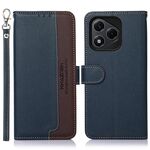 Custodia per telefono in pelle con texture Litchi KHAZNEH per Honor 400 Lite con protezione RFID (blu)