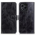 Custodia a libro in pelle con texture Crazy Horse per Honor 400 Lite (nera)