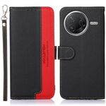 Custodia per telefono in pelle con texture Litchi KHAZNEH con protezione RFID per Xiaomi Poco F7 Pro / F7 Ultra (nera)