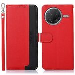Custodia per telefono in pelle con texture Litchi KHAZNEH con protezione RFID per Xiaomi Poco F7 Pro / F7 Ultra (rossa)