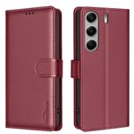 Custodia in pelle antifurto con texture Litchi per Tecno Camon 40 RFID (rossa)