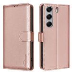 Custodia in pelle antifurto con texture Litchi per Tecno Camon 40 RFID (oro)