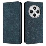 Custodia in pelle con motivo etnico in rilievo per Redmi A4 5G (blu)