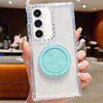 Custodia trasparente Dreamland con supporto MagSafe per Samsung Galaxy S25 / S24 5G (verde menta)