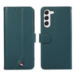 Custodia per telefono in pelle con texture delicata e RFID ABEEL per Samsung Galaxy S22 5G (verde)