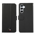 Custodia per telefono in pelle con trama delicata e RFID ABEEL per Samsung Galaxy S23 FE 5G (nera)