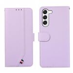 Custodia per telefono in pelle con trama delicata e inserti RFID ABEEL per Samsung Galaxy S23+ 5G (viola)