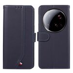 Custodia per telefono in pelle con trama delicata e RFID ABEEL per Xiaomi 15 Ultra (blu)