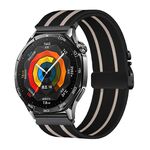 Cinturino per orologio in nylon elastico intrecciato con fibbia a paracadute da 22 mm (nero Starlight)