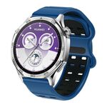 Cinturino per orologio in silicone con fibbia a doppia fila di fori da 22 mm (blu reale e nero)
