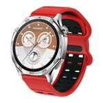 Cinturino per orologio in silicone con fibbia borchiata a doppia fila da 22 mm (rosso e nero)