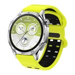 Cinturino per orologio in silicone con fibbia a doppia fila di fori da 22 mm (nero lime)