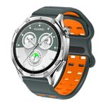 Cinturino per orologio in silicone con fibbia a doppia fila di fori da 22 mm (grigio antracite e arancione)