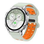 Cinturino per orologio in silicone con fibbia a doppia fila di fori da 22 mm (grigio nebbia arancione)
