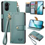 Custodia in pelle con laccetto e cerniera per Redmi Turbo 4 (verde)
