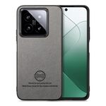 Custodia in similpelle con retro in tessuto twill per Xiaomi 14T (grigio)