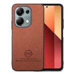Custodia in similpelle con retro in tessuto twill per Redmi Note 13 Pro 4G (marrone)