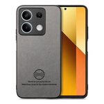 Custodia in similpelle con retro in tessuto twill per Redmi Note 13 4G (grigio)