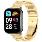 Per Redmi Watch 3 cinturino attivo in metallo in acciaio inossidabile con tre perline (oro)