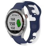 Per cinturino in silicone bicolore Garmin Approach S40 da 20 mm (blu + bianco)