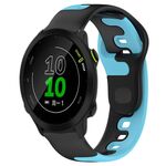 Per cinturino in silicone bicolore Garmin Forerunner 158 da 20 mm (nero + blu)