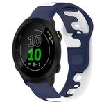 Per cinturino in silicone bicolore Garmin Forerunner 158 da 20 mm (blu + bianco)