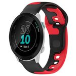 Per cinturino in silicone bicolore Garmin Forerunner 55 da 20 mm (nero + rosso)