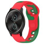 Per cinturino in silicone bicolore Garmin VivoMove Style da 20 mm (rosso + verde)