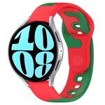 Per Samsung Galaxy Watch 6 44mm 20mm cinturino in silicone bicolore (rosso + verde)