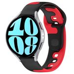 Per Samsung Galaxy Watch 6 40mm 20mm cinturino in silicone bicolore (nero + rosso)