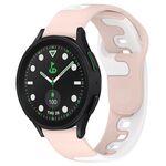 Per Samsung Galaxy Watch 5 Golf Edition Cinturino in silicone bicolore da 20 mm (rosa + bianco)