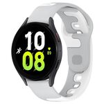 Per Samsung Galaxy Watch 5 40mm 20mm cinturino in silicone bicolore (grigio + bianco)