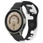 Per Samsung Galaxy Watch 5 Pro 45mm 20mm cinturino in silicone bicolore (nero + bianco)