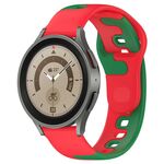 Per Samsung Galaxy Watch 5 Pro 45mm 20mm cinturino in silicone bicolore (rosso + verde)