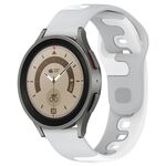 Per Samsung Galaxy Watch 5 Pro 45mm 20mm cinturino in silicone bicolore (grigio + bianco)