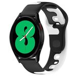 Per Samsung Galaxy Watch 4 44mm 20mm cinturino in silicone bicolore (nero + bianco)