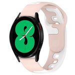 Per Samsung Galaxy Watch 4 40mm 20mm cinturino in silicone bicolore (rosa + bianco)