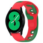 Per Samsung Galaxy Watch 4 40mm 20mm cinturino in silicone bicolore (rosso + verde)