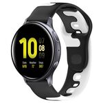 Per Samsung Galaxy Watch Active 2 40mm 20mm cinturino in silicone bicolore (nero + bianco)