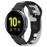 Per Samsung Galaxy Watch Active 2 40mm 20mm cinturino in silicone bicolore (nero + grigio)